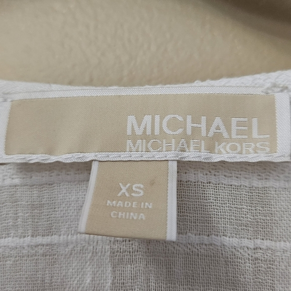 MICHAEL Michael Kors Women's Size XS White Cotyon Top Split Back - Picture 3 of 4